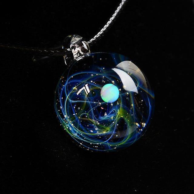 Cosmic Opal Glass Sphere Necklace - Wyvern's Hoard