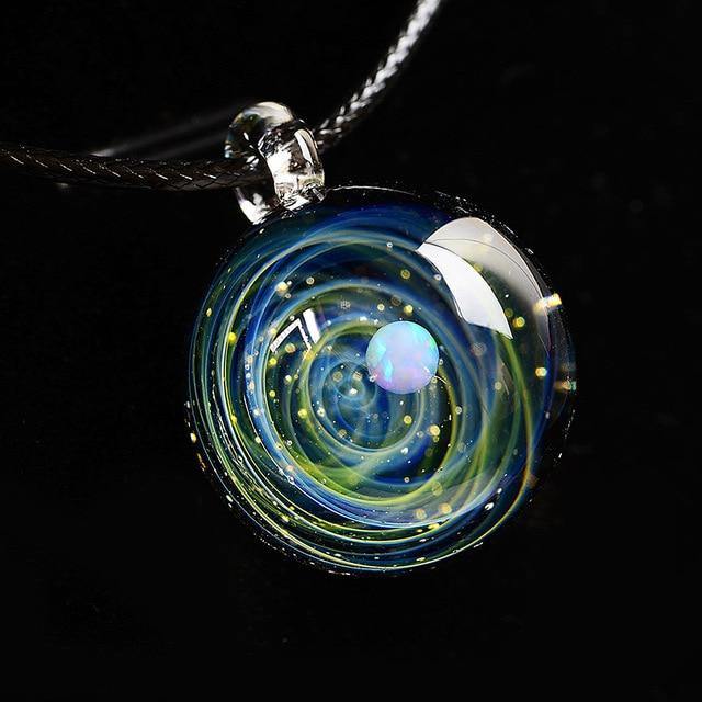 Cosmic Opal Glass Sphere Necklace - Wyvern's Hoard