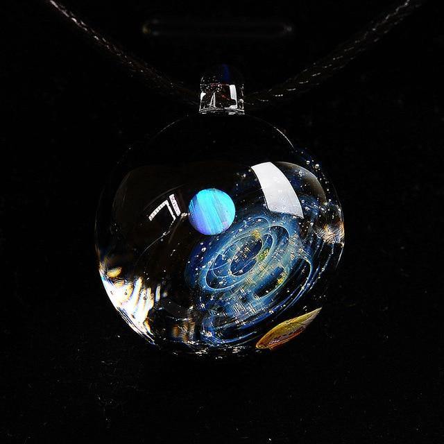 Cosmic Opal Glass Sphere Necklace - Wyvern's Hoard