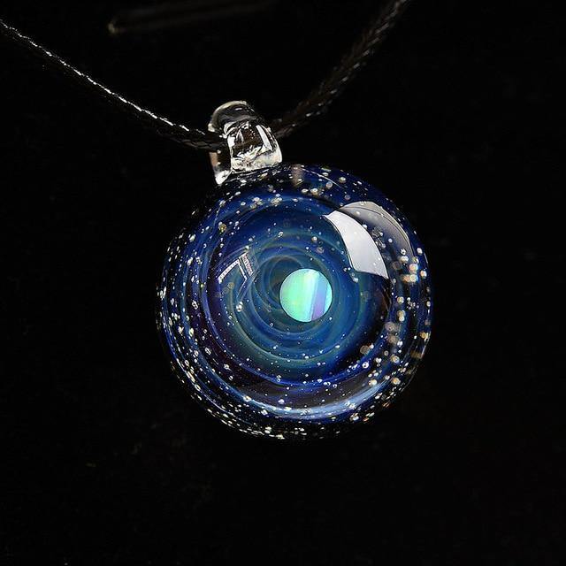 Cosmic Opal Glass Sphere Necklace - Wyvern's Hoard