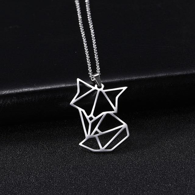Geometric Baby Fox Necklace - Wyvern's Hoard