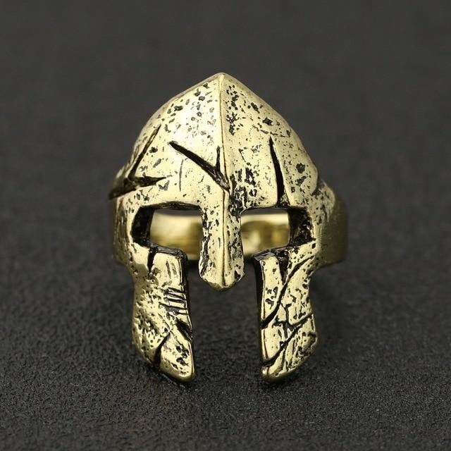 Battle-Worn Spartan Helmet Ring - Wyvern's Hoard