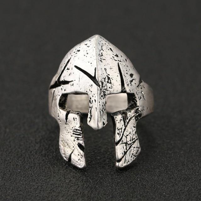 Battle-Worn Spartan Helmet Ring - Wyvern's Hoard