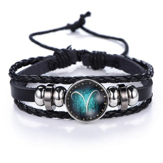 Leather zodiac online bracelets