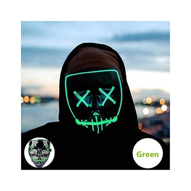 LED Neon Guy Fawkes Mask - Wyvern's Hoard