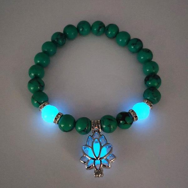 Glow in the Dark Lotus Stone Bracelet - Wyvern's Hoard
