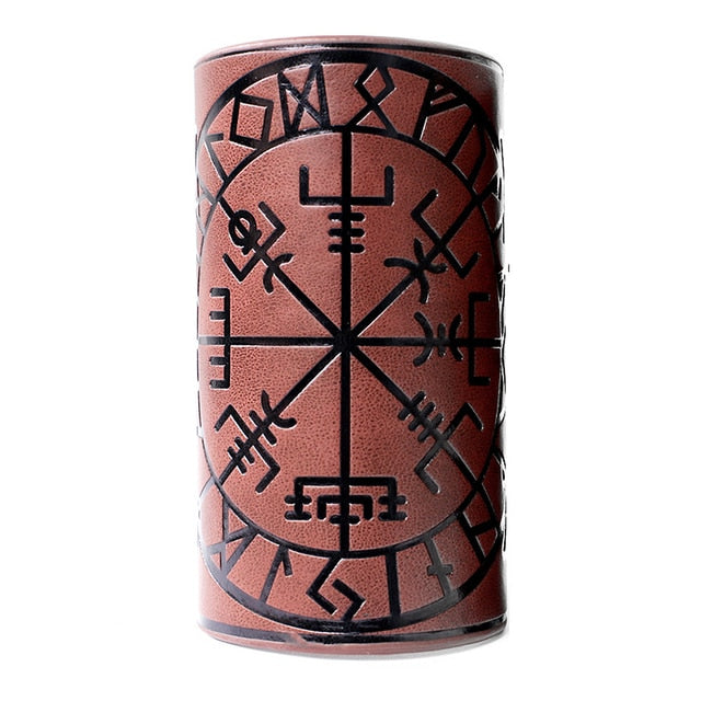 Viking Runes & Symbols Leather Bracers