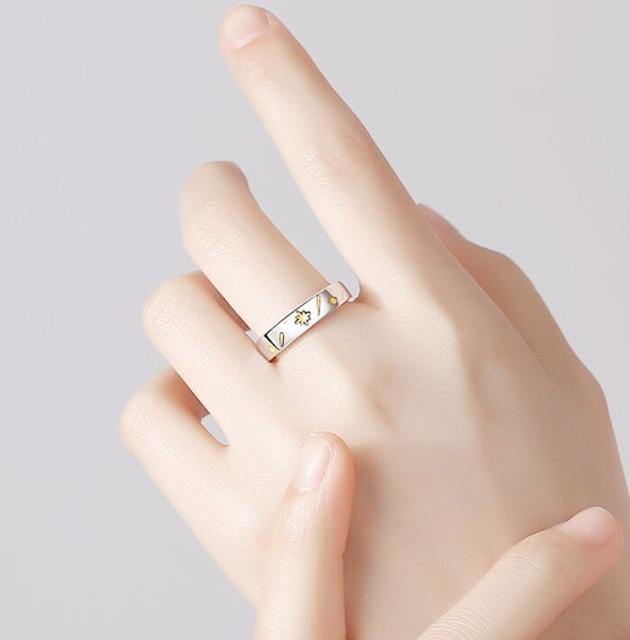 Sun Moon Stars Couple Rings - Wyvern's Hoard