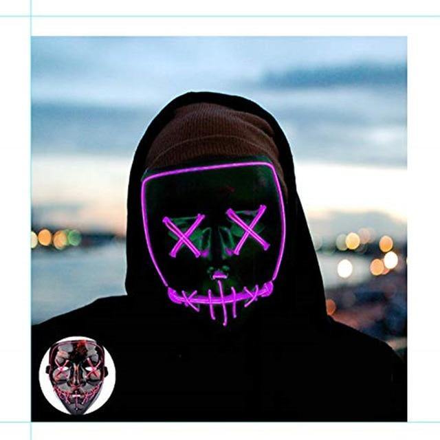 LED Neon Guy Fawkes Mask - Wyvern's Hoard
