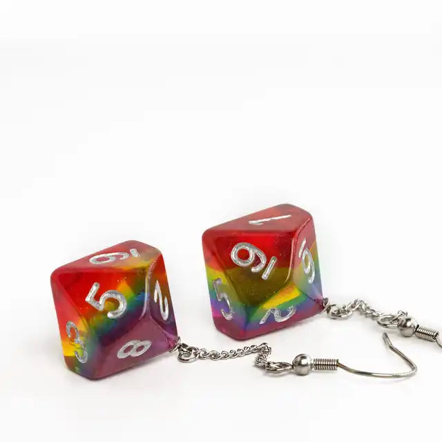 Rainbow Dice Earrings