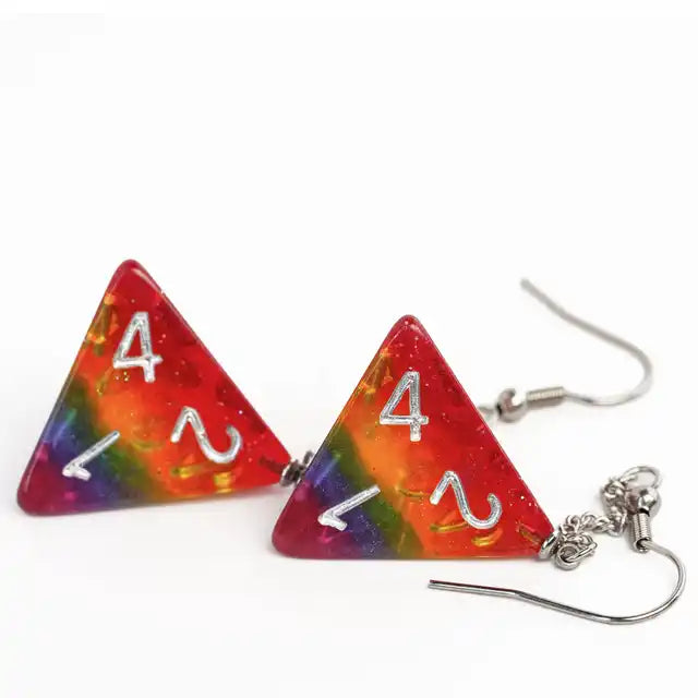Rainbow Dice Earrings