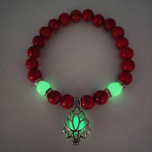 Glow in the Dark Lotus Stone Bracelet - Wyvern's Hoard