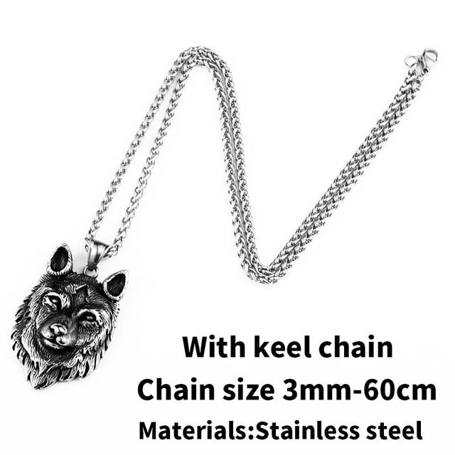 Guardian Wolf Head Necklace