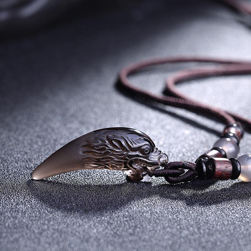 Carved Obsidian Wolf Fang - Wyvern's Hoard