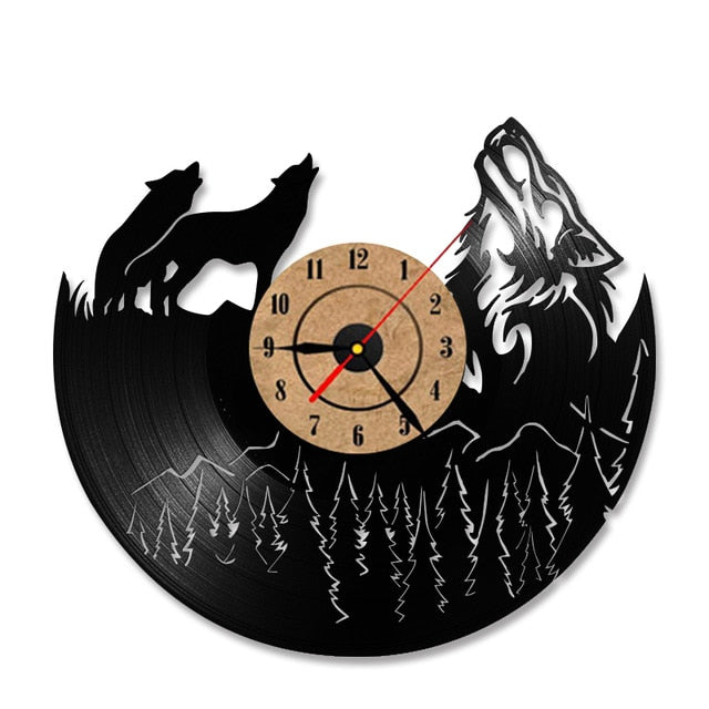 Howling Wolf Vinyl Wall Clock