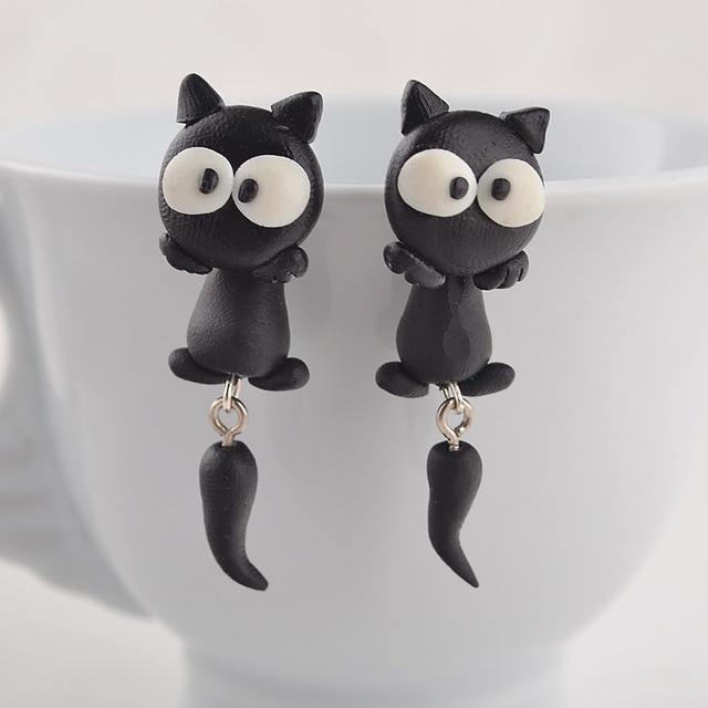 Black Cat Earrings - Wyvern's Hoard
