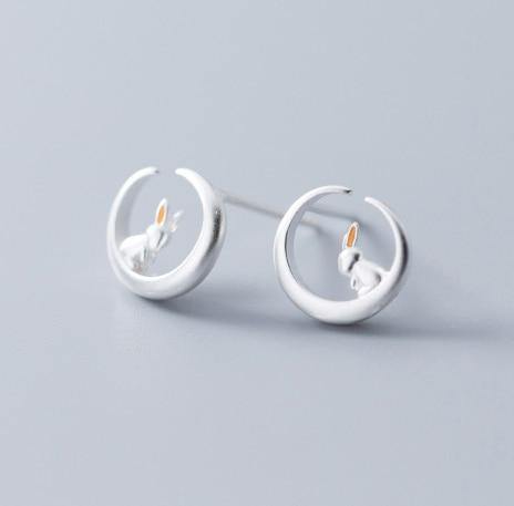 Moon Rabbit Earrings - Wyvern's Hoard