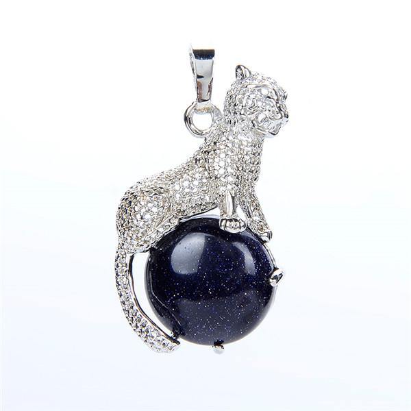 Silver Leopard Gem Pendant - Wyvern's Hoard