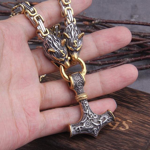 Viking Legends Hammer Chain Necklace - Wyvern's Hoard