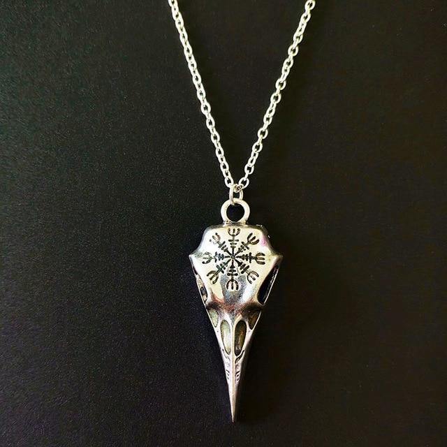 Glow in the Dark Runic Raven Amulet Necklace - Wyvern's Hoard