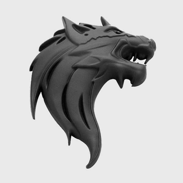 Epic Wolf Head Emblems (1 Pair)