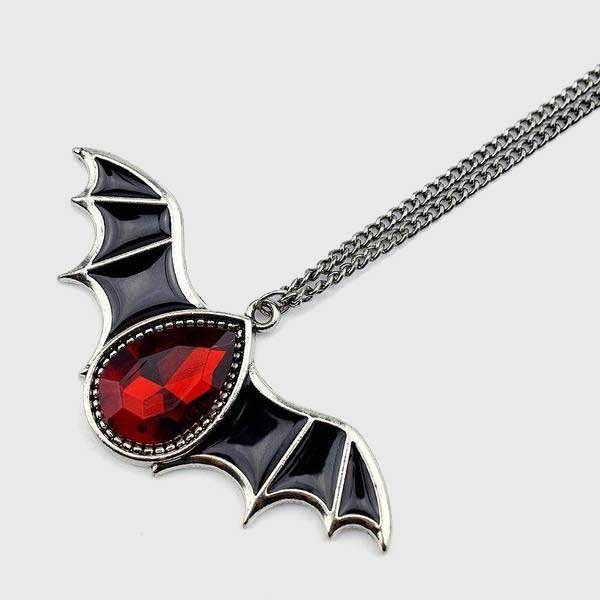 Crystal Vampire Bat Necklace