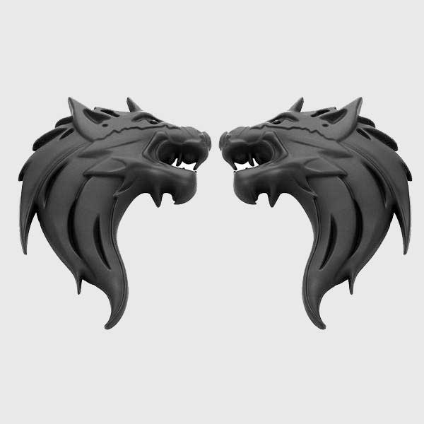 Epic Wolf Head Emblems (1 Pair)