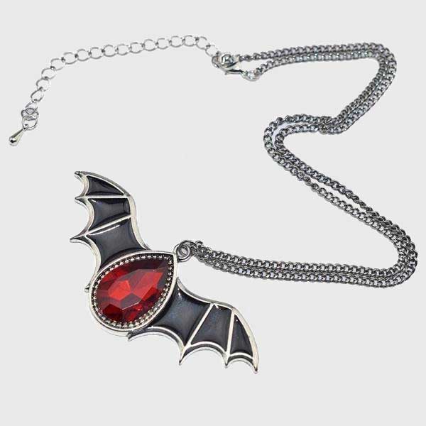 Crystal Vampire Bat Necklace