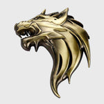 Epic Wolf Head Emblems (1 Pair)
