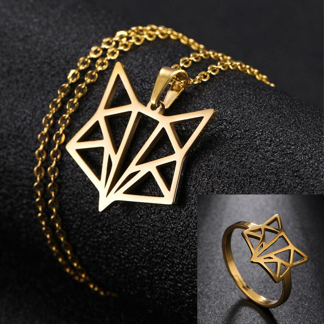 Geometric Fox Ring & Necklace - Wyvern's Hoard
